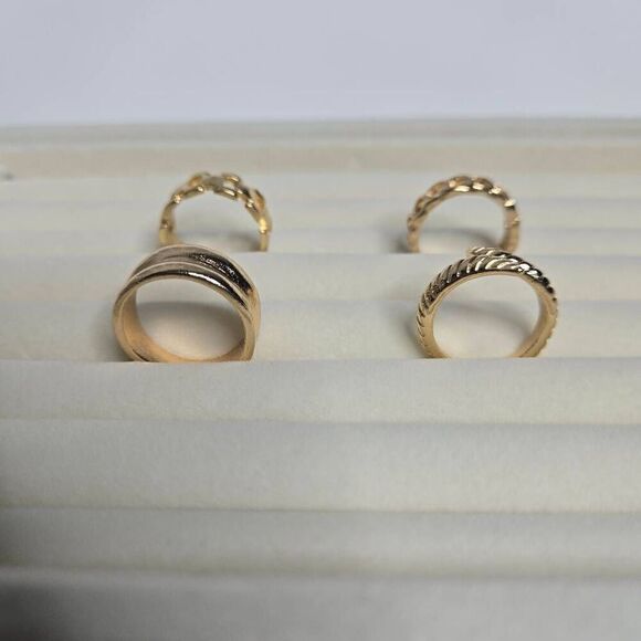 4pc Set Chunky Rings Gold - Picture 7 of 7